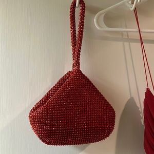 Red sparkly ELEOPTION evening bag